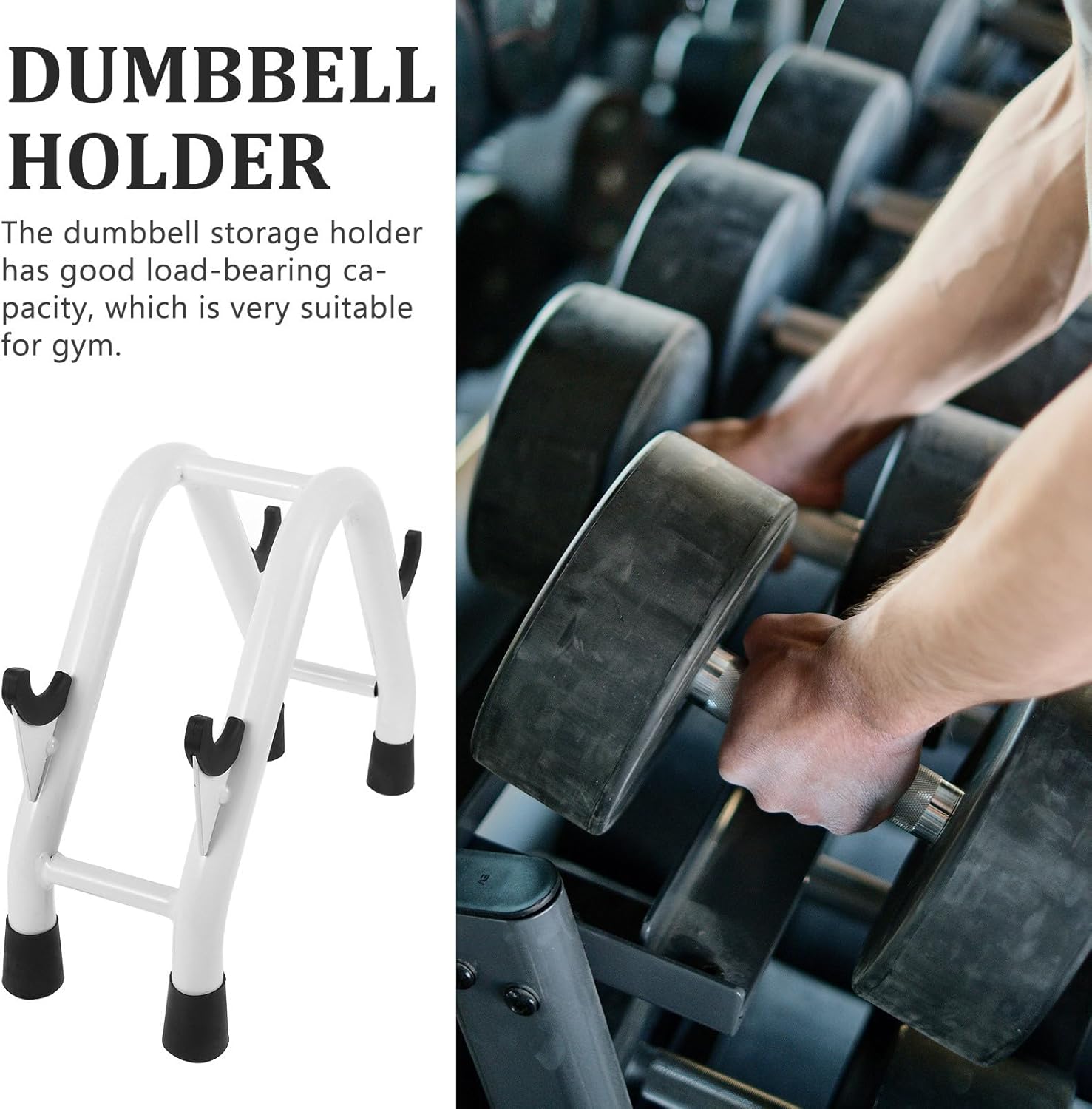 GALPADA Dumbbell Storage Rack Stand with Wear-Resistant Iron Frame and Non-Slip Pads, Single-Tier Fitness Dumbbell Holder for Home Gym Strength Training Equipment