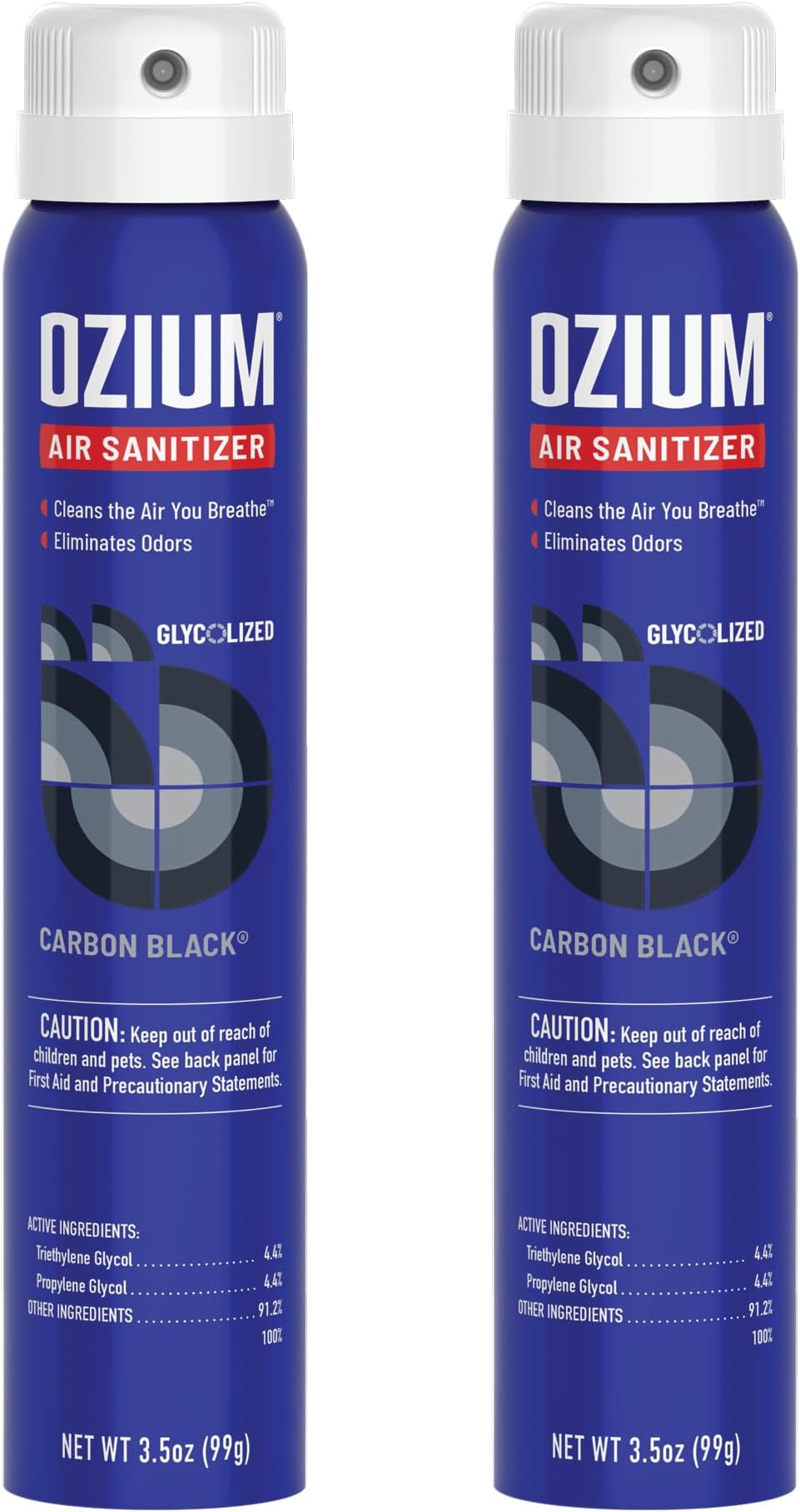 Ozium Air Sanitizer 3.5 oz Spray Carbon Black 2 Pack