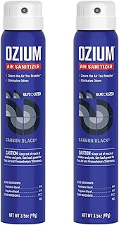 Ozium 3.5 Oz. Air Sanitizer & Odor Eliminator for Homes, Cars, Offices and More, Carbon Black Scent, 2 Pack