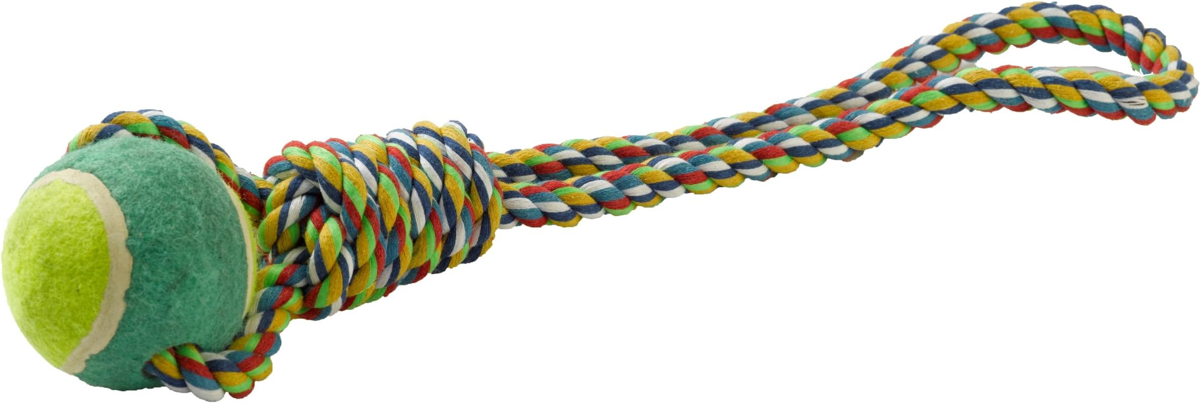 PJ Pet Products Giant Tug with Tennis Ball, 45 cm, Pack of 3