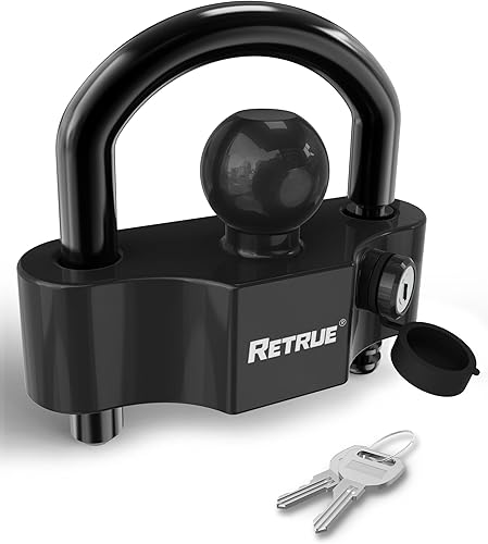 RETRUE Cerradura de Acoplador Universal Cerraduras para Remolque Enganche de Bola Cerradura de Enganche de Remolque Seguridad Ajustable Acero de