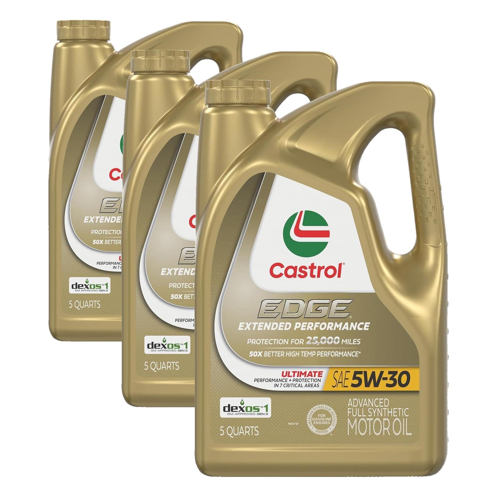 Castrol Edge Extended Performance 5W-30 Advanced Full Synthetic Motor Oil, 5 Quart Pack of 3