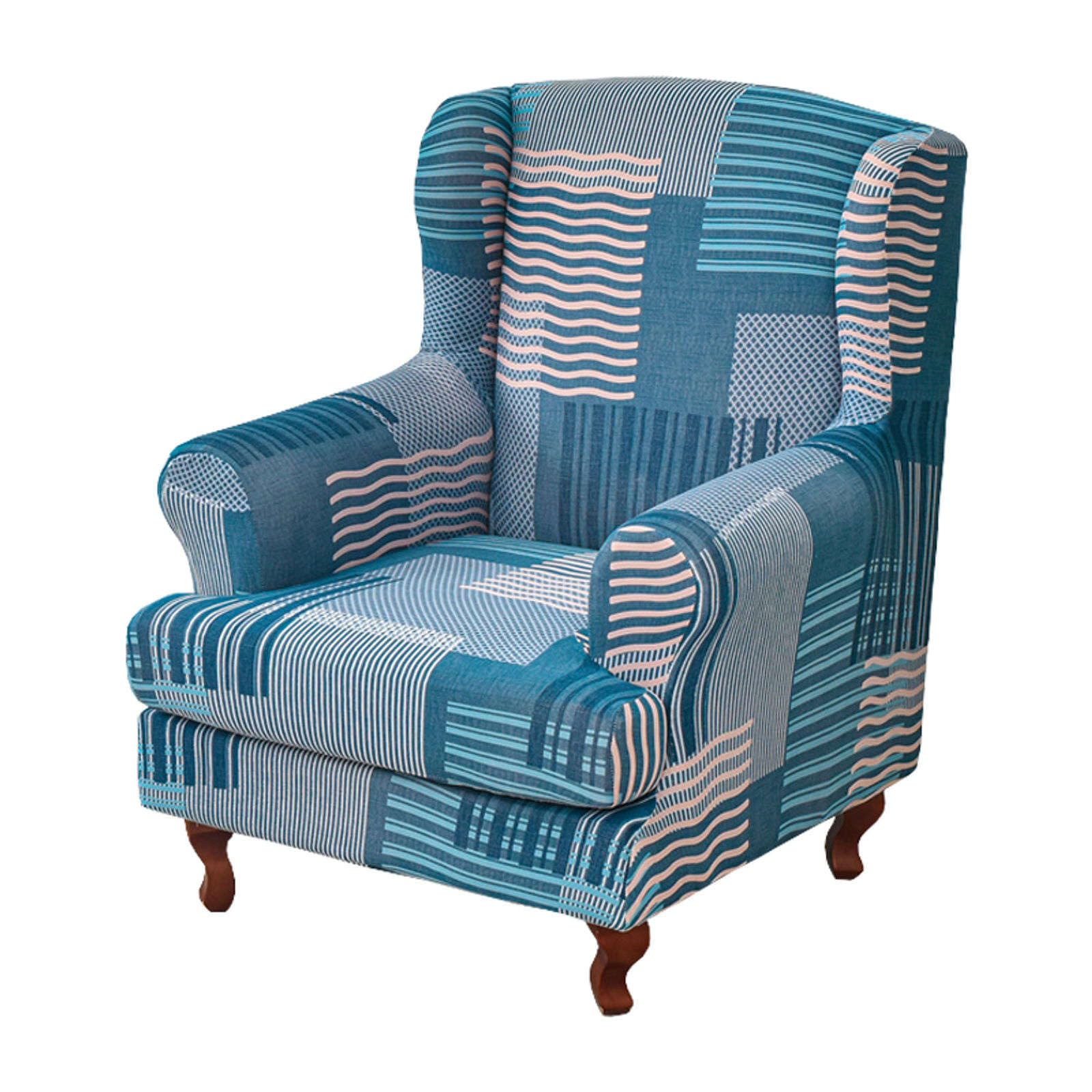 Housse de fauteuil à oreilles extensible lot de 2 imprimée et amovible