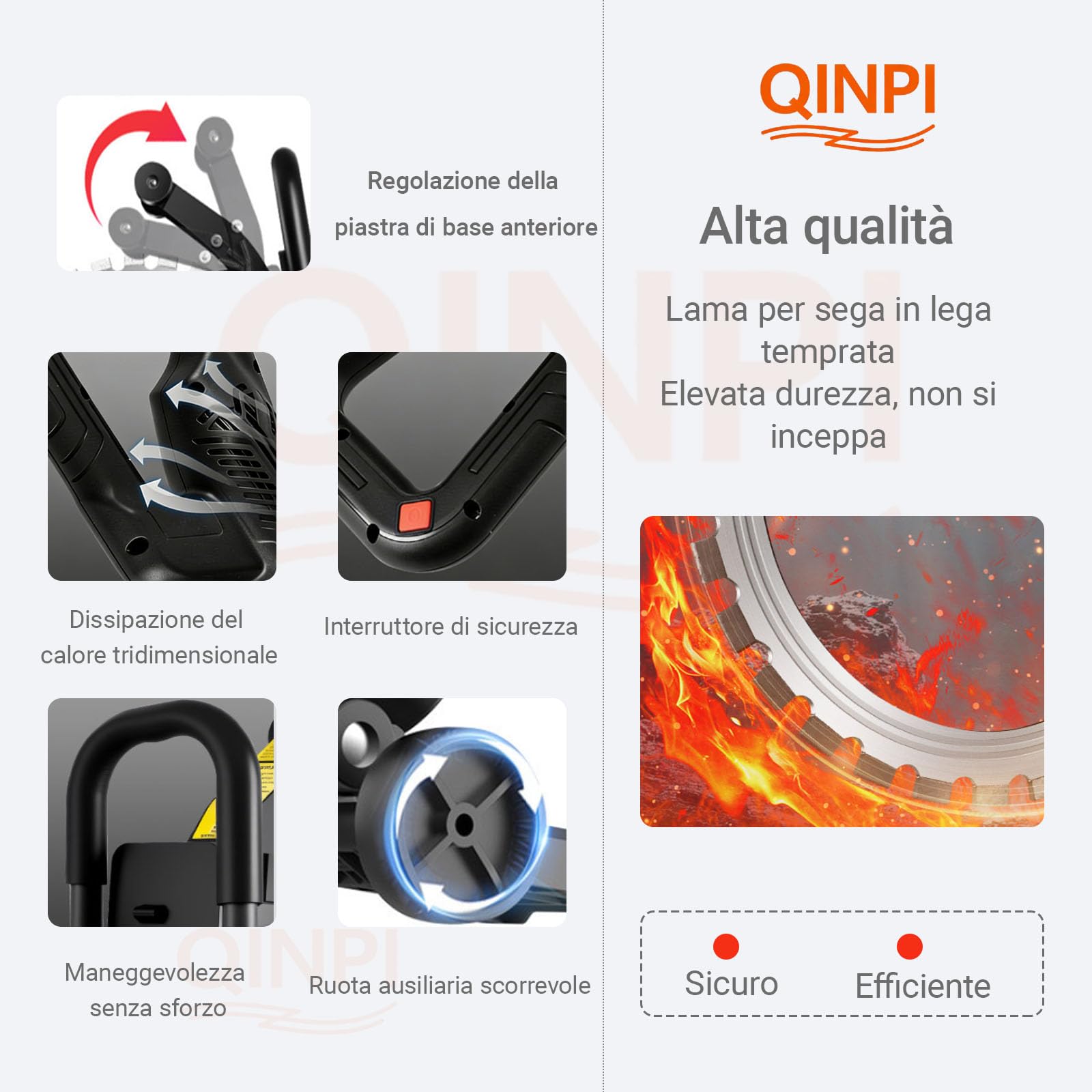 Sega elettrica per calcestruzzo 9800 W, profondità di Taglio 11,8 pollici, Con pompa dell'acqua con collegamento intelligente, taglio senza polvere, per Tagliare calcestruzzo, Pietra, Mattoni, legna