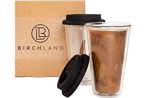 Double Wall Glass Tumbler with Lid 12oz