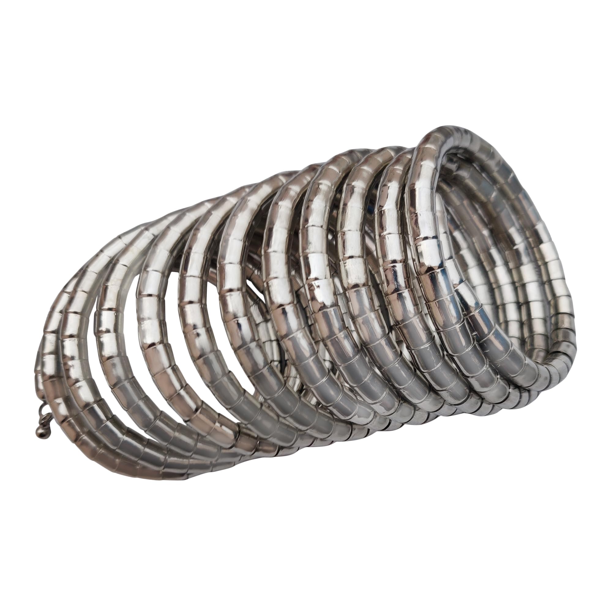 Shreyadzines Viral Spiral Cuff Bangle Single Hand Adjustable Stretchable Wrap Bracelet Spring Design Pack of 1