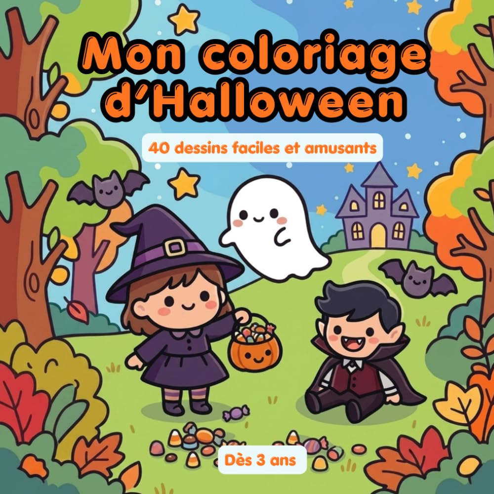 Mon coloriage d'Halloween - dès 3 ans: 40 dessins faciles et amusants