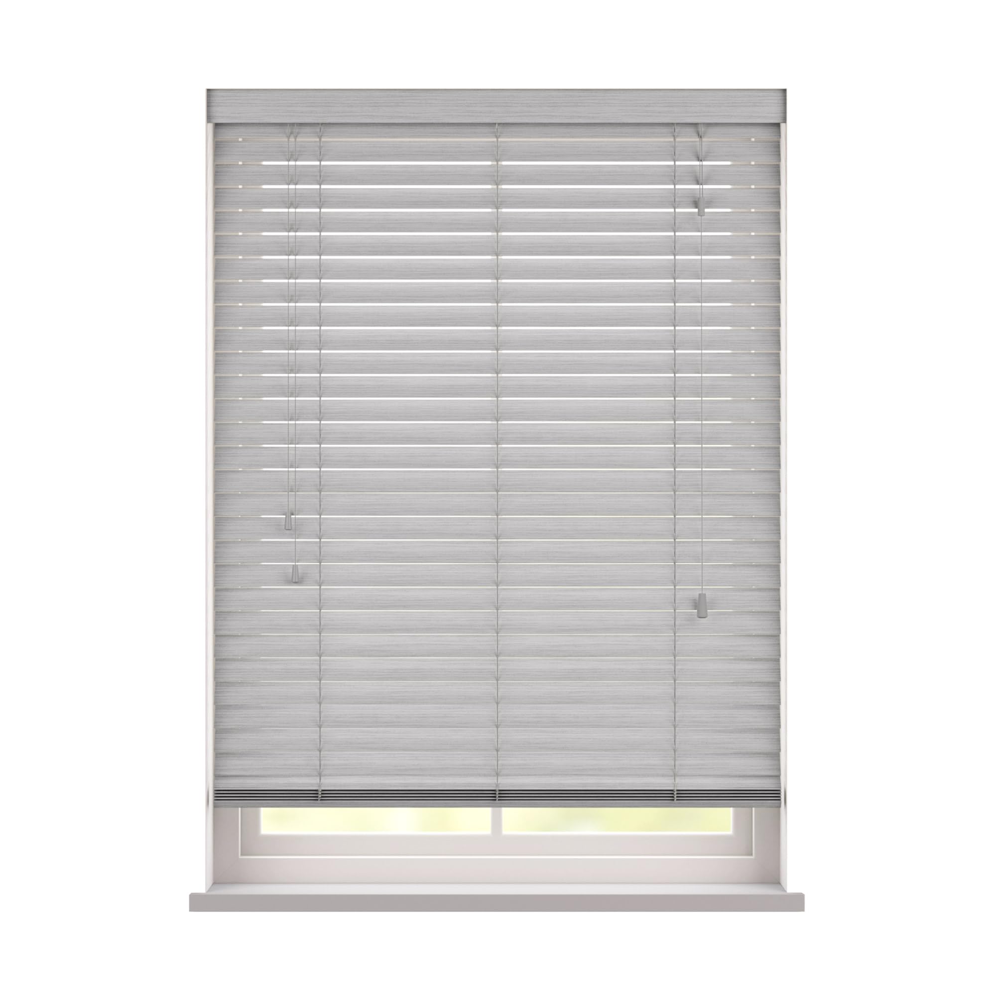 Custom Venetian Blinds with Strings – Fine Grain Faux Wood Venetian Blinds – Cut to Fit Blinds, Upto 240cm x Upto 120cm – Made to Measure Blinds for Bedrooms, Bathrooms or Kitchens by New Edge Blinds