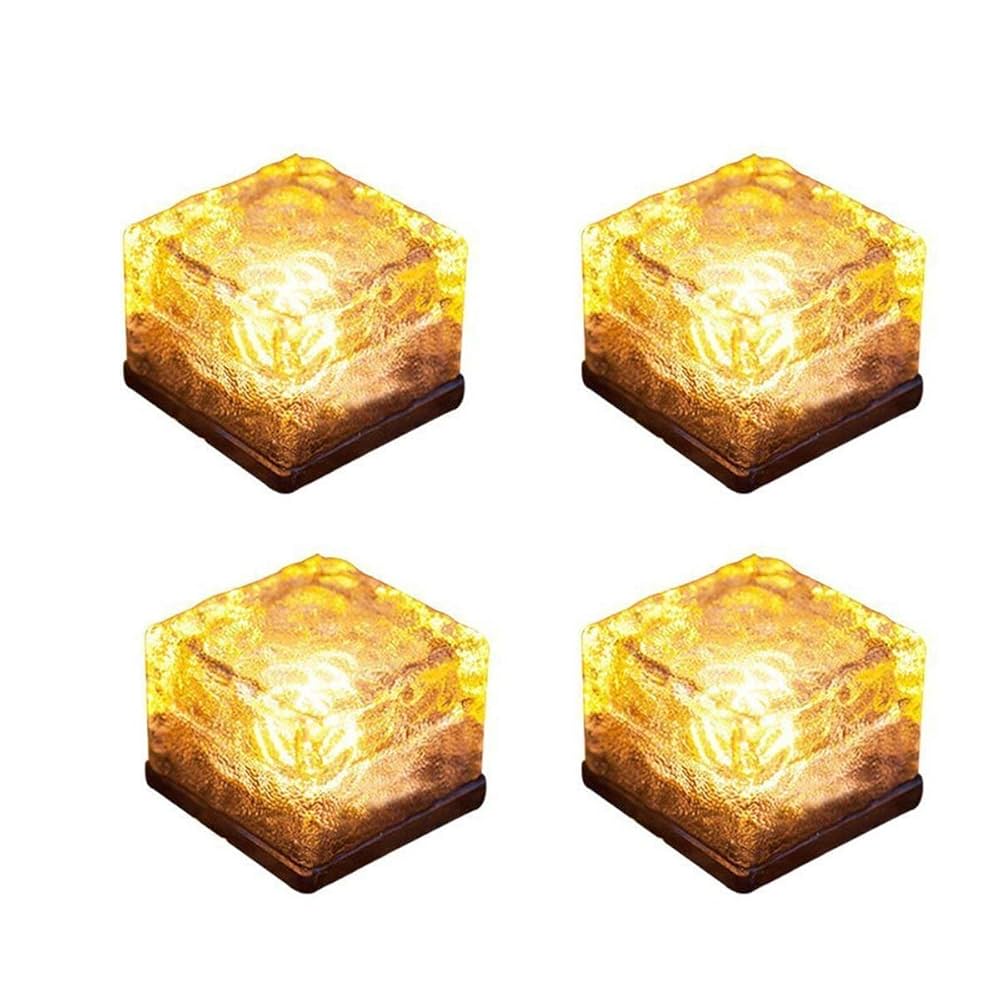 Solar Glass Brick Lights, LED Landscape Buried Lights