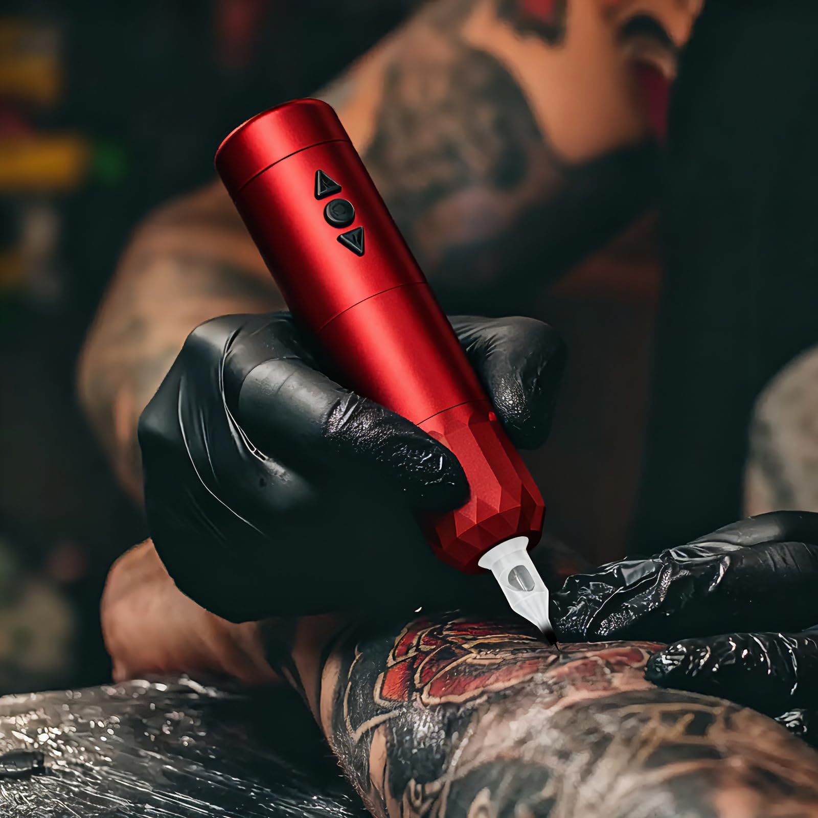 Solong Tätowierungsset, kabellos, mit LED-Display und 1400 mAh Akku, inklusive Tattoo-Tinte, Übungshaut und Bandagen für Anfänger SL-TKE79AEU-2