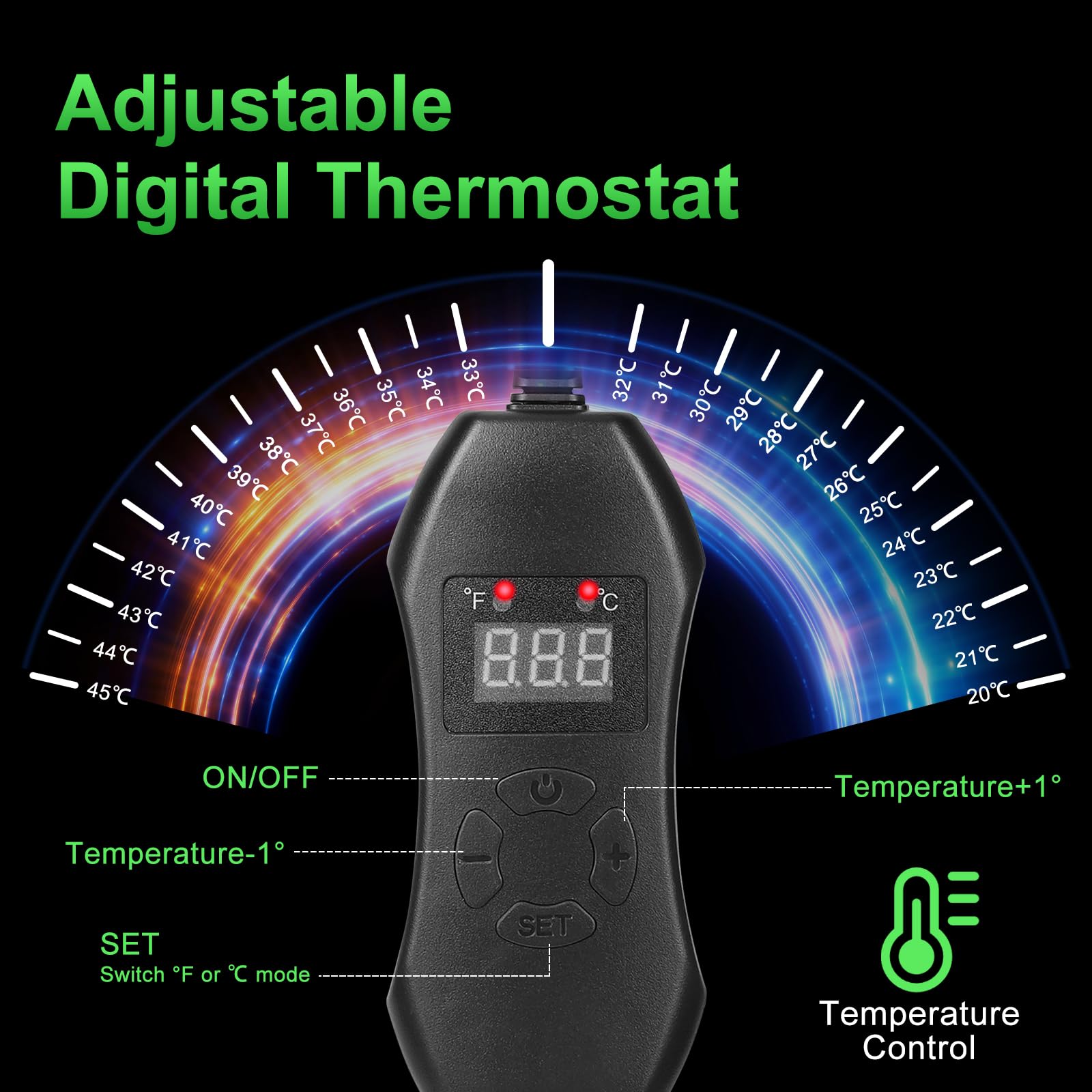 Heizmatte Pflanzen mit Thermostat, 52x 25 cm 50W Reptil Dragon Temperatur Heizkissen, Wärmematte für SäMling Germination Pflanzen Wachstum