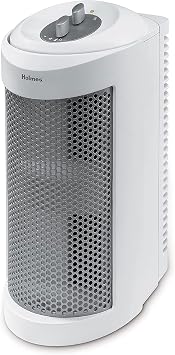 Holmes True HEPA Allergen Remover Mini Tower Air Purifier with Optional Ionizer | Small Space Air Purifier, White HAP706-NU-1