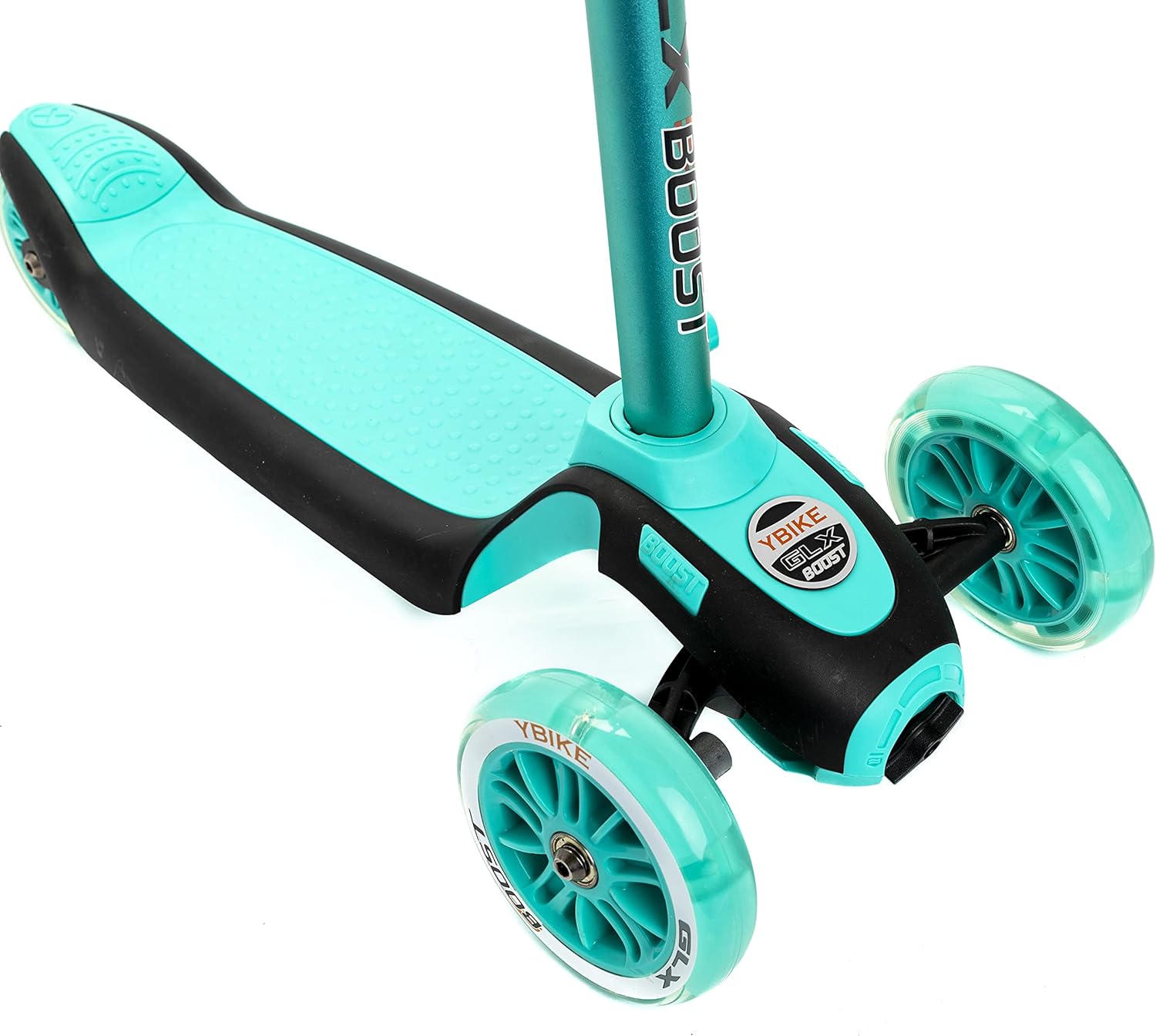 YBIKE GLX Boost Scooter with Adjustable Steering and Handlebar Height for Kids