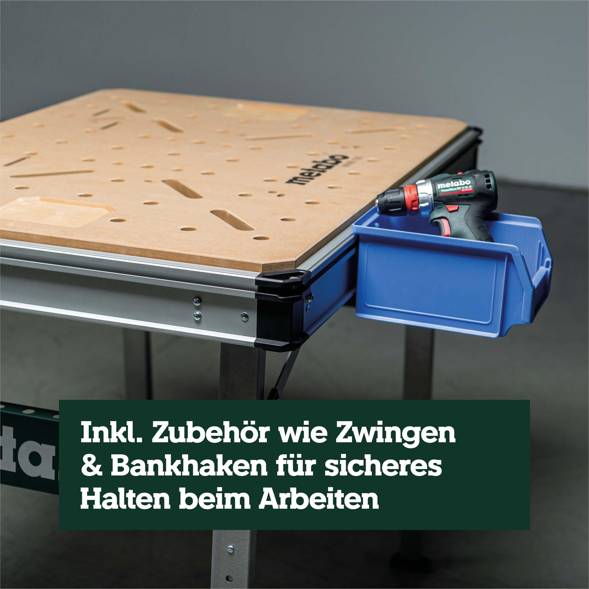 metabo Multifunktionstisch MWB 100, Klappbare Werkbank & Montagetisch