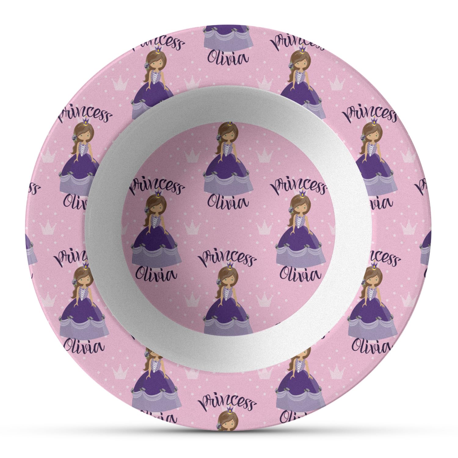 Personalized Custom Princess Plastic Bowl - Microwave Safe - Composite Polymer