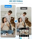 Mini Caméra, 4K Numéro WiFi Caméras de surveillance pour la sécurité de la maison/du bébé WiFi, Caméra intérieure sans fil avec montage magnétique, détection de mouvement, vision nocturne, noir foncé
