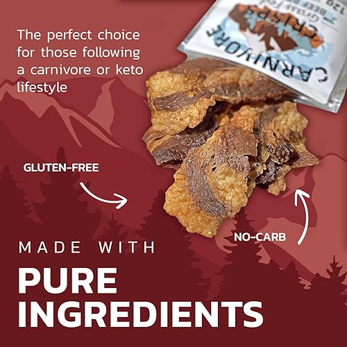 Miniatura 5 de Carnivore Crisps pechuga de ternera, (3) bolsa de 1.5 onzas, 0.35oz de proteínas por porción, hecha con sal real de Redmond, aprobada por dieta