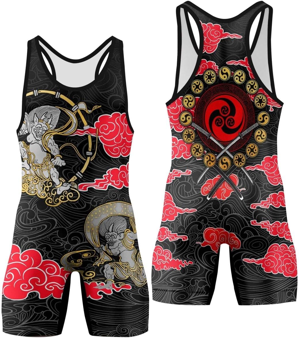 Samurai Men's wrestling singlets, powerlifting singlet, Comfortable Breathable for Training Gymnastics