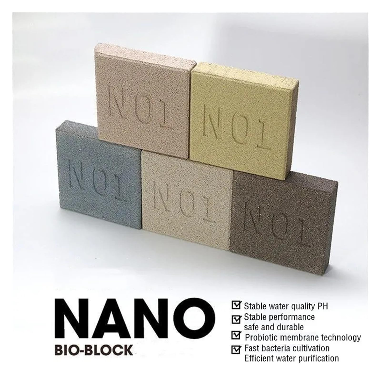 Genérico Pack 2 Bloques cerámicos Nano Filtro Acuario Agua Dulce y Marina