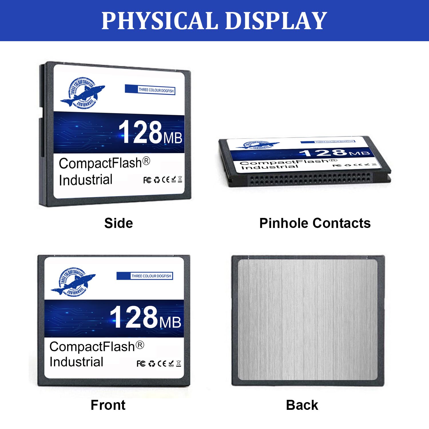 Dogfish 128Mo Compact Flash Card Carte Mémoire CF Type I Haute Performance FAT16