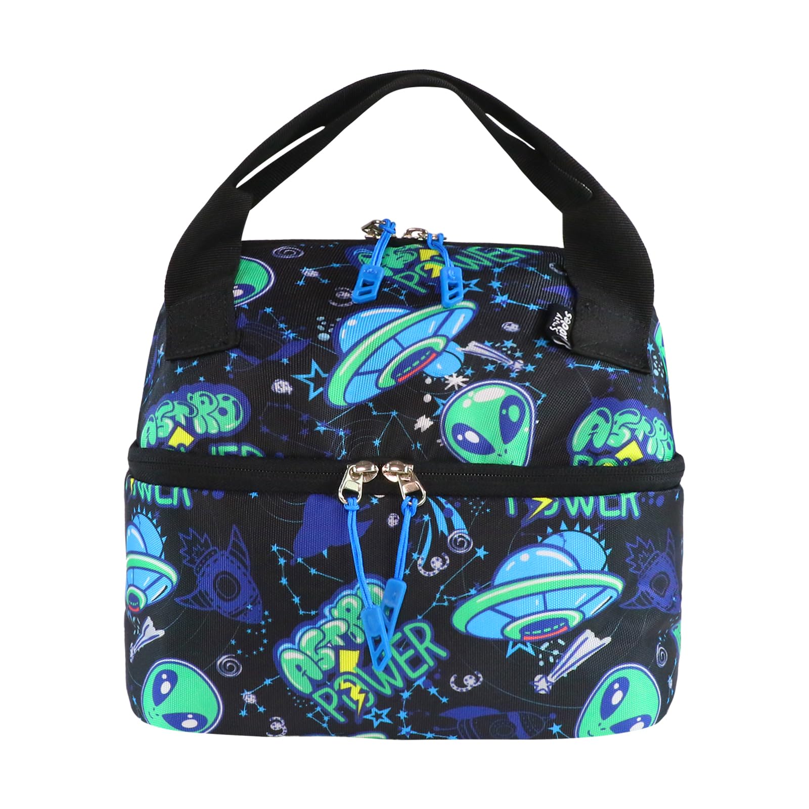 Smily Kiddos | Double Decker Lunch Bag Alien Theme - Blue | Kids & School Lunch Bag | Lunch Bag for Kids | Lunch Bag for School | Comes with 2 Main Compartment LxWxH :25.5 X 17 X 20 CM (B0CP3W1VQJ) Amazon Price History, Amazon Price Tracker