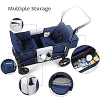 Vista 3 de Stroller Wagon for 2 Kids, Baby Wagon Stroller with Adjustable Handle for Infants and Toddlers (Light Blue)
