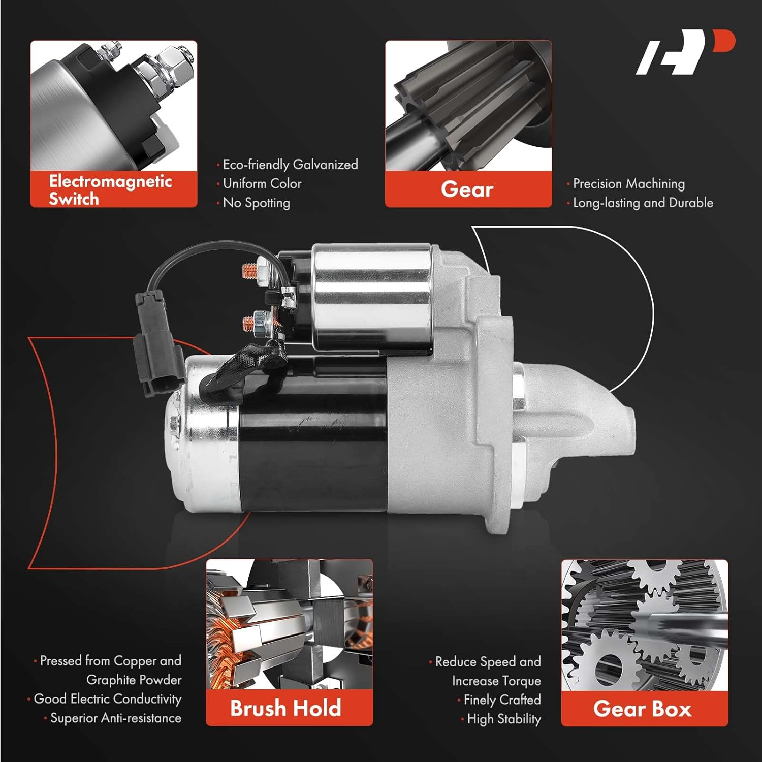 A-Premium Starter Motor Compatible with Nissan Titan 2007-2010 V8 5.6L, Armada 2007-2009 V8 5.6L, 12V 2.0KW 11 Teeth Clockwise, Replace# M001T30571, 23300-ZJ50A