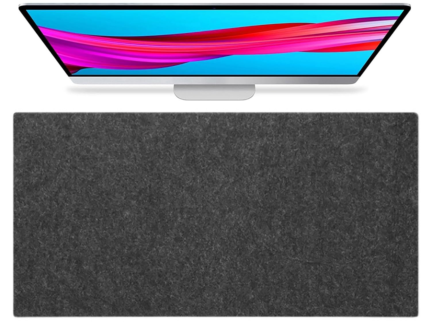 140x60cm Large Office Felt Desk Pad Mat, 140x70cm Computer Mat for Mouse Pad and Keyboard Mat, Anti-Slip Desktop Protection for Office Work Home Decor(BlackGray,140x60cm)