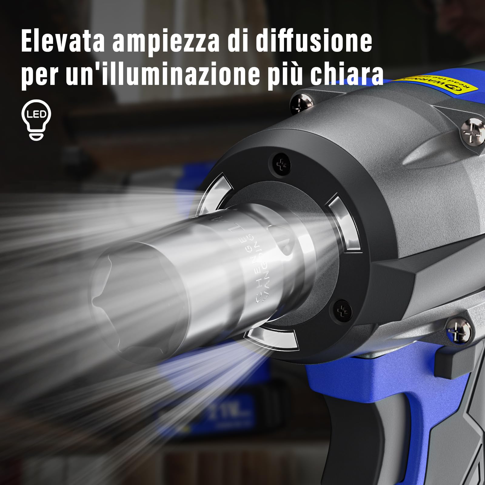 Avvitatore a Impulsi Brushless 450N.m a Batteria 1/2 Pollice, 3000mAh, Coppia Elevata 3400RPM, 3 in 1 Con Luci LED