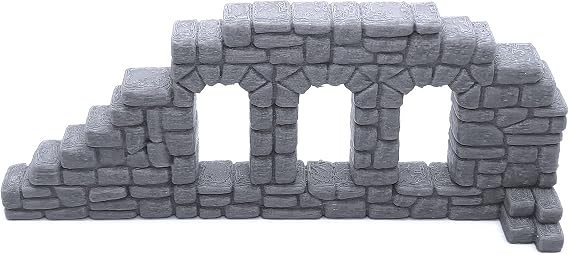 EnderToys Ruined Stone Walls (Set A) - DND Terrain & Scenery for 28mm Tabletop Miniatures