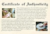 Vista 5 de Auténtico mini plato de cerámica polaca, plato de posavasos con diseño de enrejado aster, hecho a mano en Bolesławiec Polonia por Ceramika