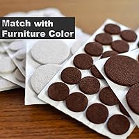 Vista 4 de Almohadillas de Fieltro para Muebles de Dos Colores - Tamaño Variado, 165 Piezas. Almohadillas Autoadhesivas con Topes Transparentes de Reducción