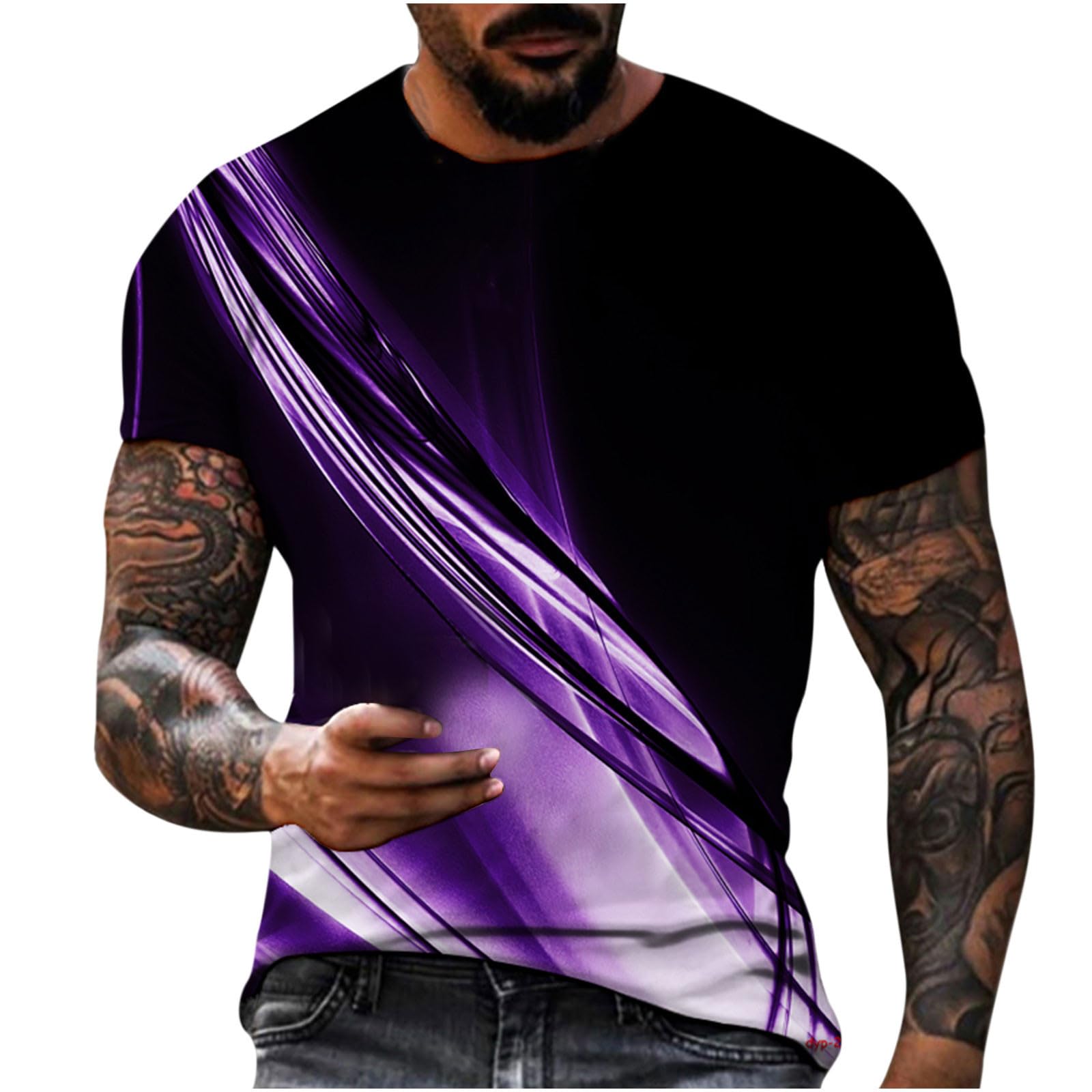ZEZKT 2024 Manga Corta para Hombre Verano Moda Verano Casual T-Shirt Cuello Redondo impresión Digital 3D Pack Polos Hombre Manga Corta Ajuste Regular Camiseta De Algodón Tallas Grandes