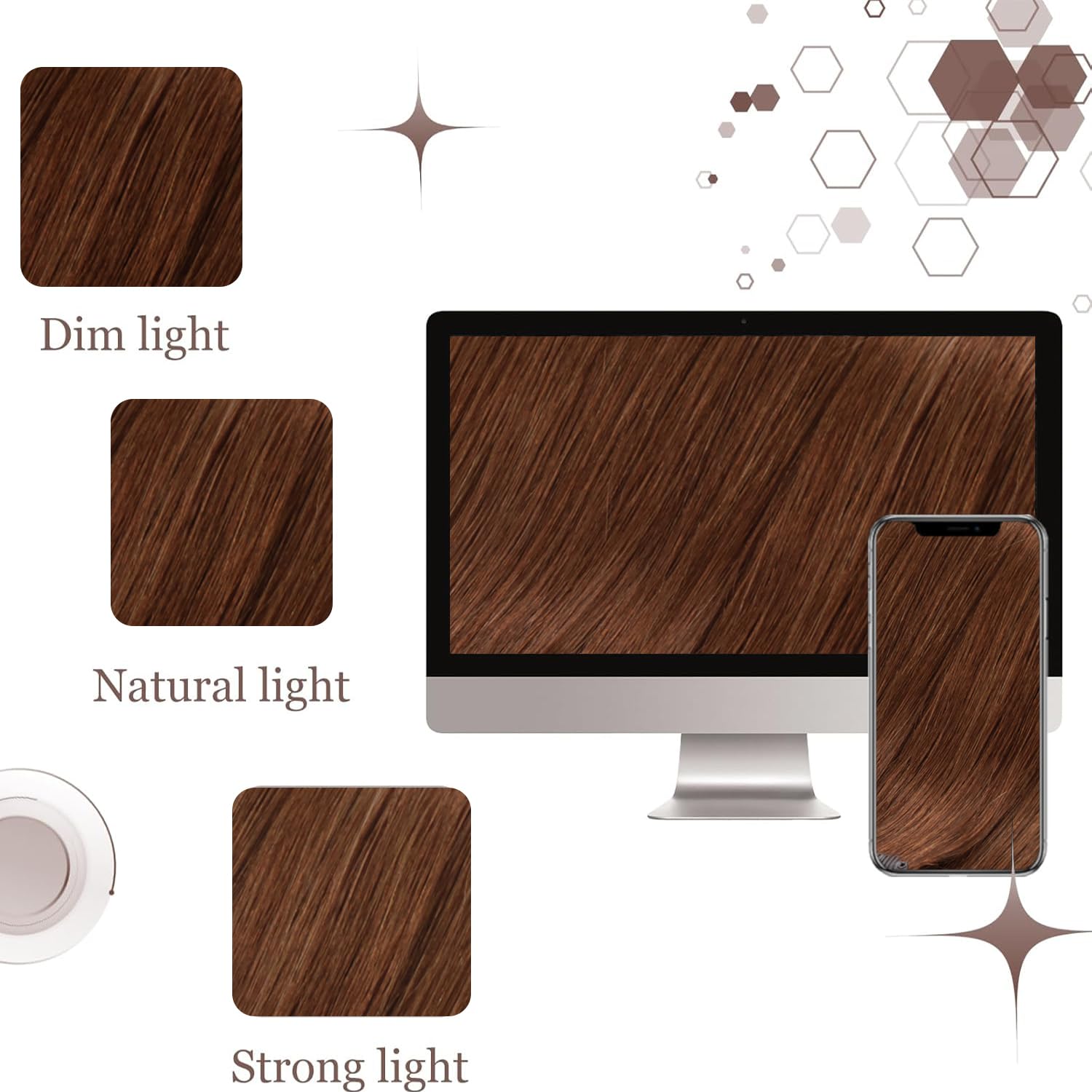 Hetto Clip in Extensions Echthaar Rotbraun 45cm 120g 7pcs - Für Mittellange Haare: Invisible & Seamless für Hochzeit/Party, Volle Abdeckung für Sofortiges Volumen 33