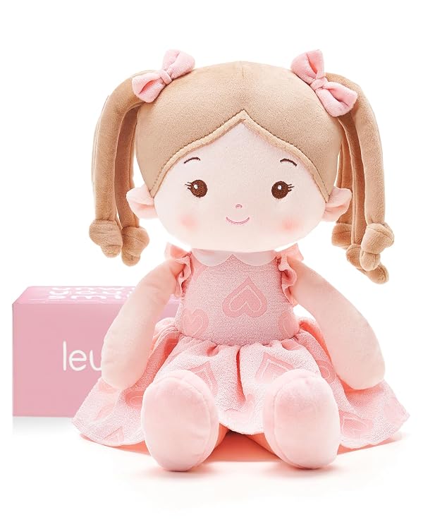 LeyaDoll Soft Baby Doll Toys (16''), My First Baby Rag Doll for 1 Year-Old Girl Birthday Gift, Christmas Plush Toys Gift for Toddler Kids Infants -Sweetheart Girl by LeyaDoll - Used condition - US$22.44