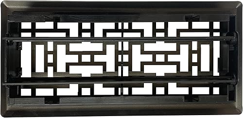 Miniatura 6 de Registro de piso de diseño oriental de 4 x 12 pulgadas en acabado de bronce metálico, cubiertas de ventilación para piso del hogar, cubiertas