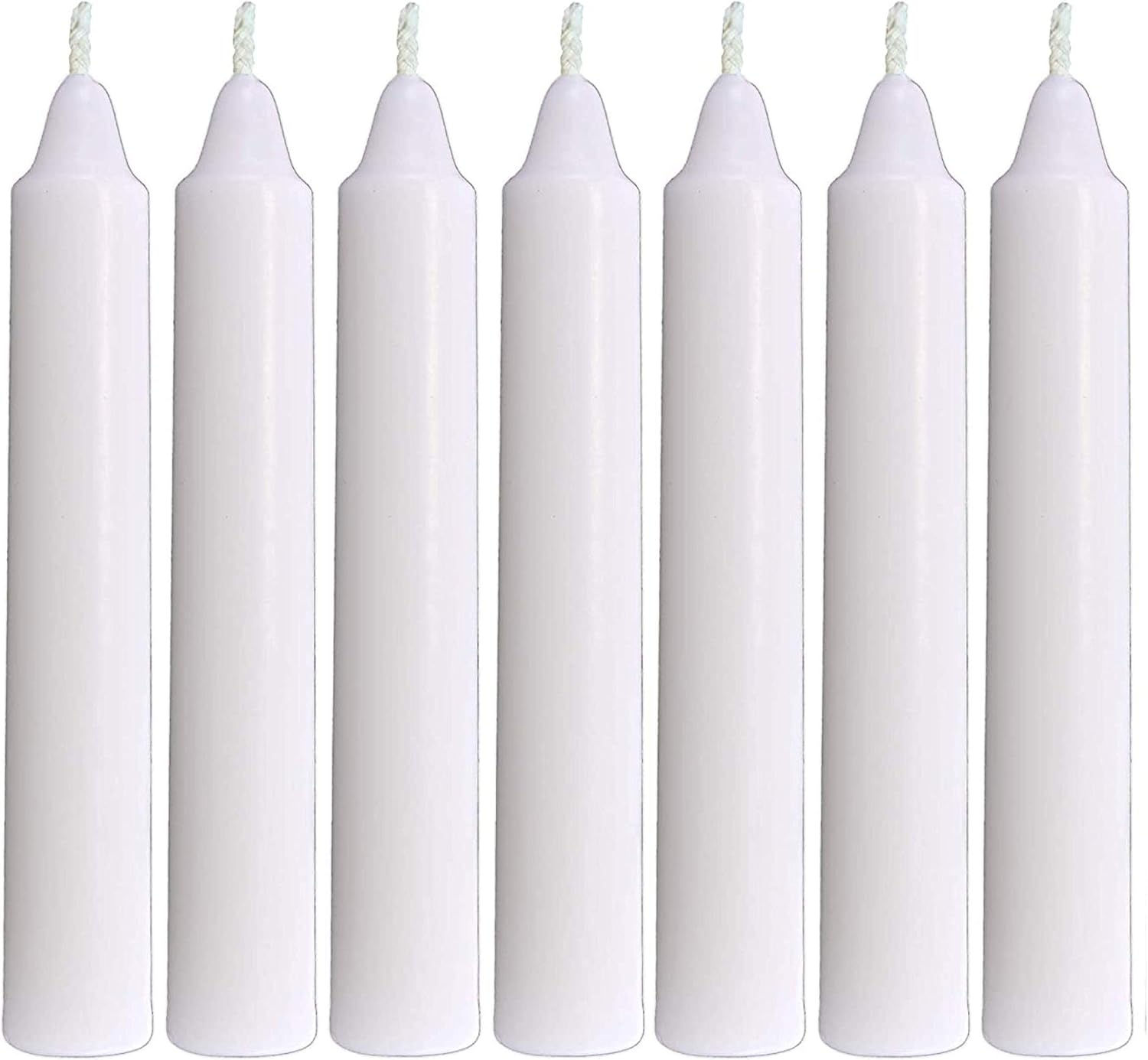 CandleNScent Taper Dinner Candles - Traditional Shabbos Candles - White Candles Dinner, Ceremonies, and Emergencies - 5 Inch - Long Lasting Burn Time - (Pack of 24)