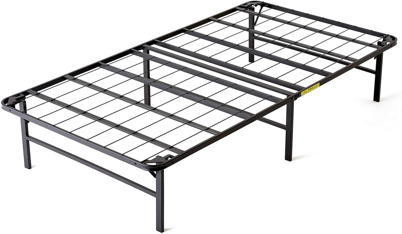 Lightweight Easy Set Up Bi-Fold Platform Metal Bed Frame, Twin