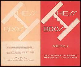 ArtDirect Designs for Hess Brothers Restaurant, Allentown, PA.) (Dinner menu (1938) Unframed Art Print Giclee Poster by Winold Reiss - Ready for Framing with Customization Sizes 10x8, 13x11, 19x16, 29x24, 43x36 and 58x48 inches