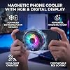 Bewinner Magnetic Phone Cooler, RGB Semiconductor Mobile Phone Cooling Fan, Clamp On Cellphone Radiator With Digital Display Type C Fast Heat Dissipation Gaming Streaming Device (Black)