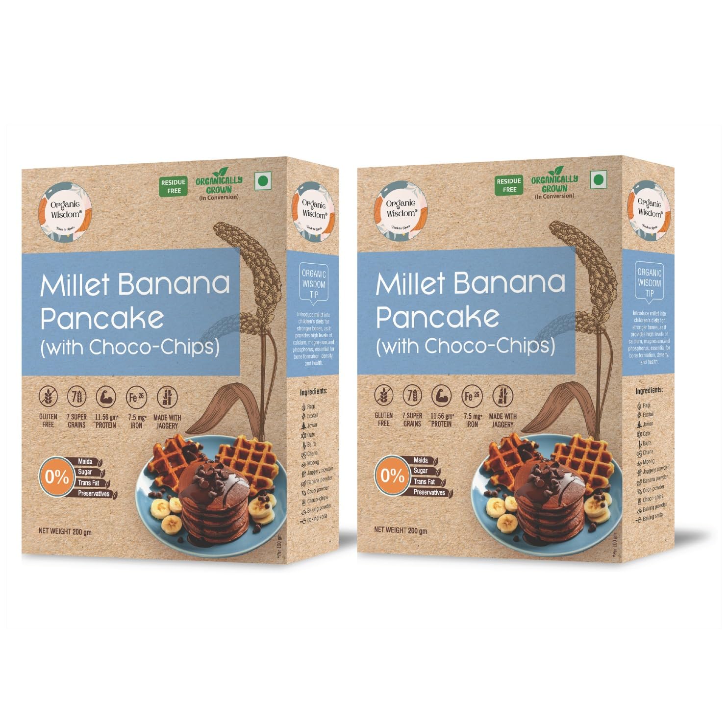 See full amazon price history chart for Organic Wisdom-Back to Roots Gluten Free Millet Banana Pancake(with Choco-Chips)| Pack of 2-200g each| Instant & easy to make| Made with 7 super grains & Jaggery|No maida, sugar & transfat|Rich in protein, iron & fiber Organic Wisdom-Back to Roots Gluten Free Millet Banana Pancake(with Choco-Chips)| Pack of 2-200g each| Instant & easy to make| Made with 7 super grains & Jaggery|No maida, sugar & transfat|Rich in protein, iron & fiber (B0DFMKN7H1) Amazon Price History, Amazon Price Tracker