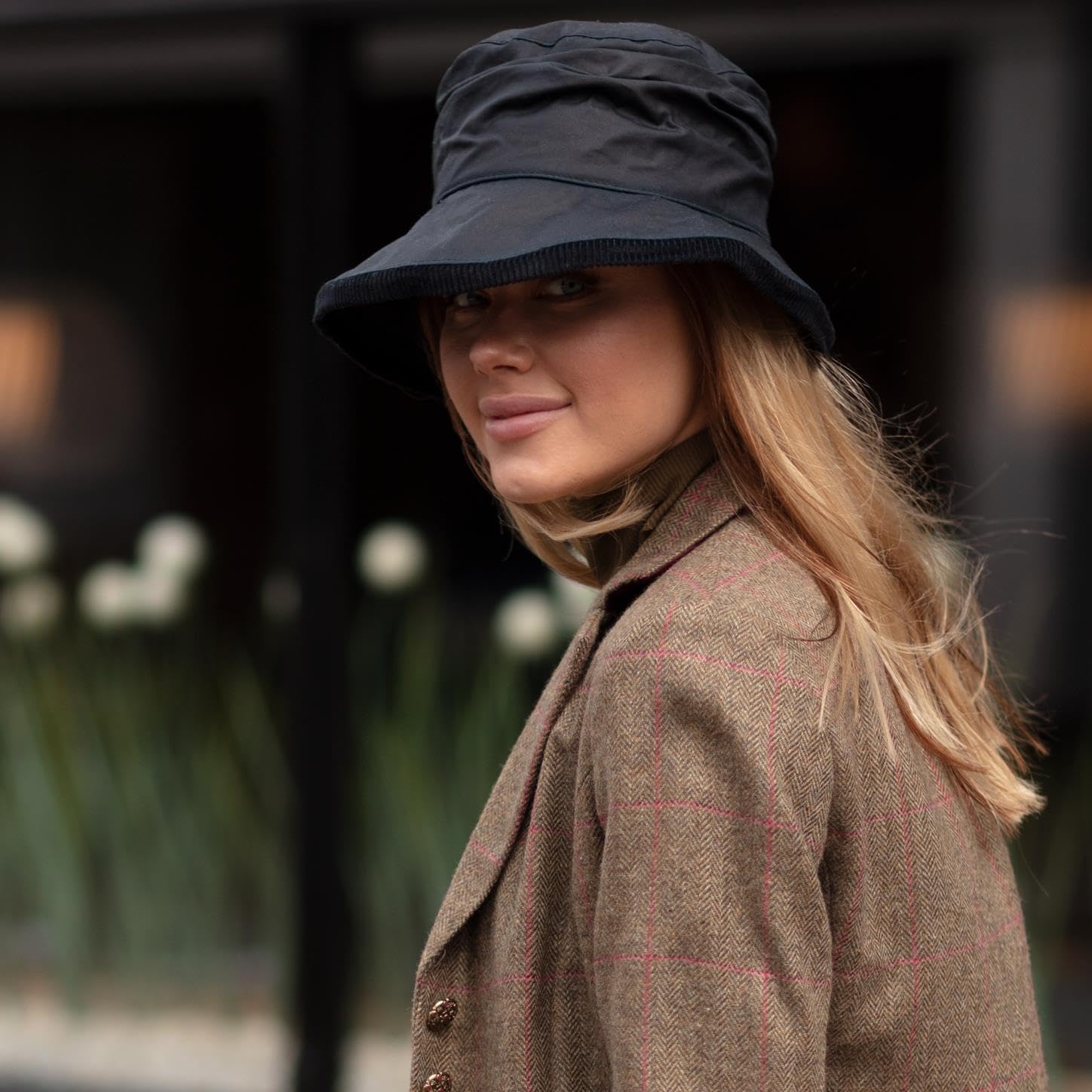 Walker and Hawkes Ladies Wax Diana Country Hat, Navy - Medium