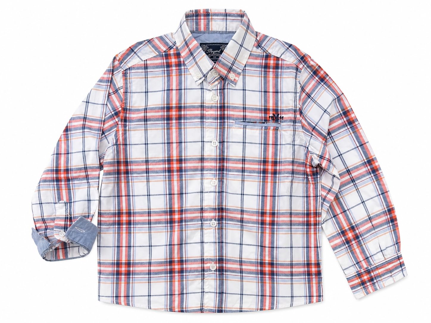 Mayoral Camicia Bambino a Quadri, Cotone, Manica Lunga