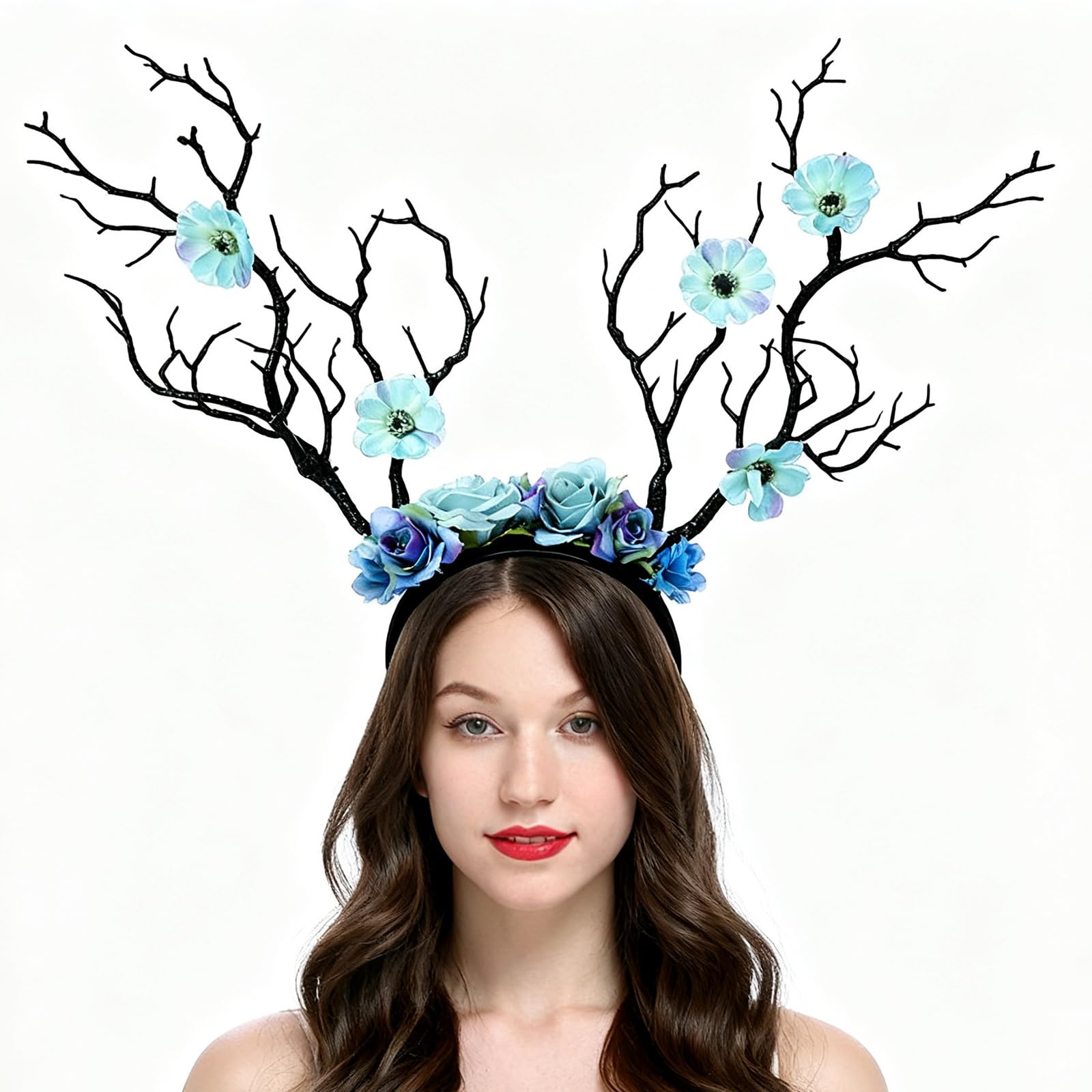 10 diademas florales de ciervo, accesorios de disfraces, accesorios de disfraces, accesorios de cosplay para mujeres y niñas, gorro de reno, accesorios de cosplay