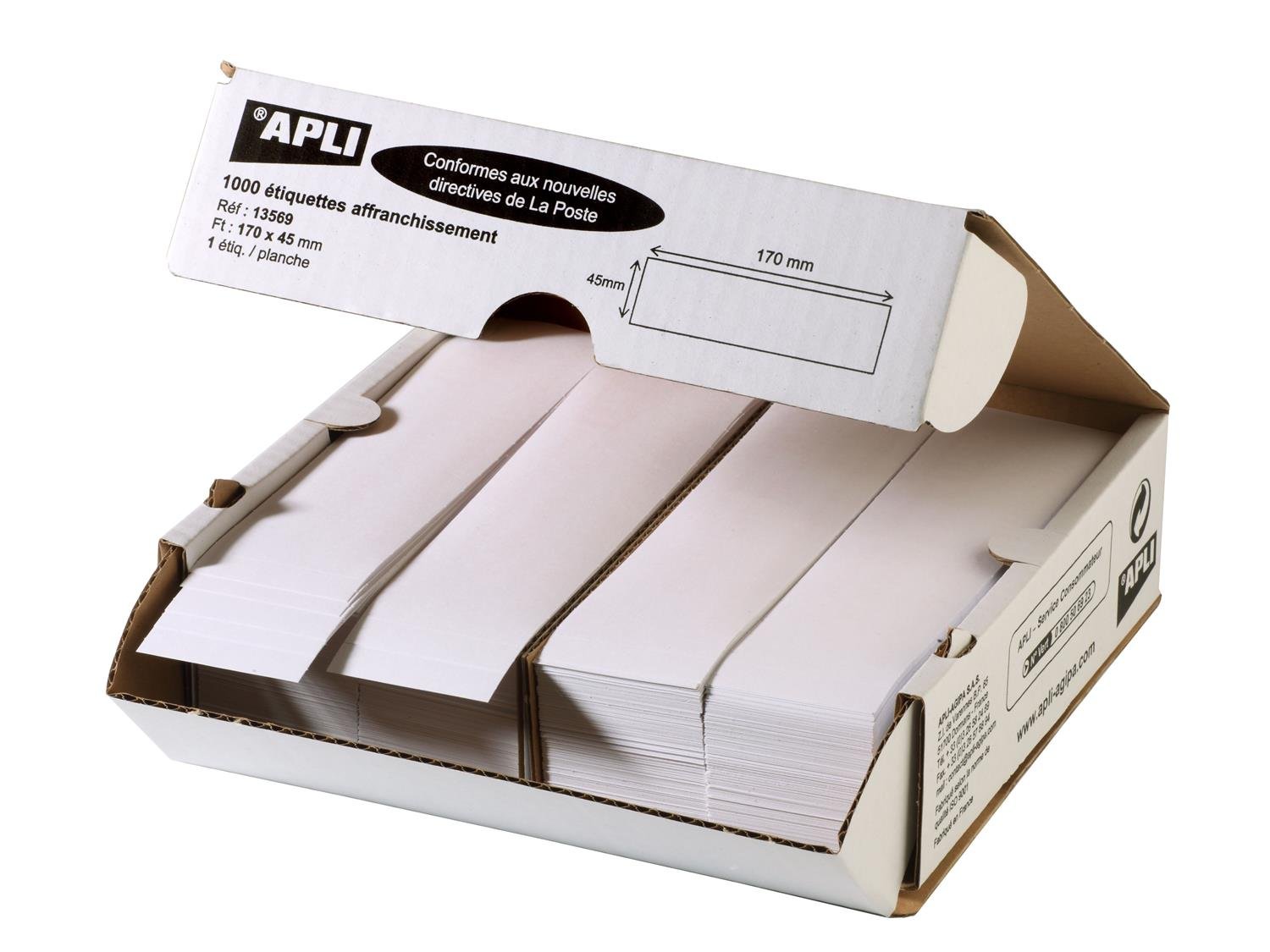 Agipa Etiquette expédition d'affranchissement format 170 x 45 mm Blanc Boite de 1000