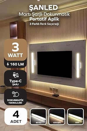 arjl  M ktant sl  I k Micro Usb Kablosuz Led 3 Farkl  I k Mart  Aplik 4 [Enerji S n f  A]