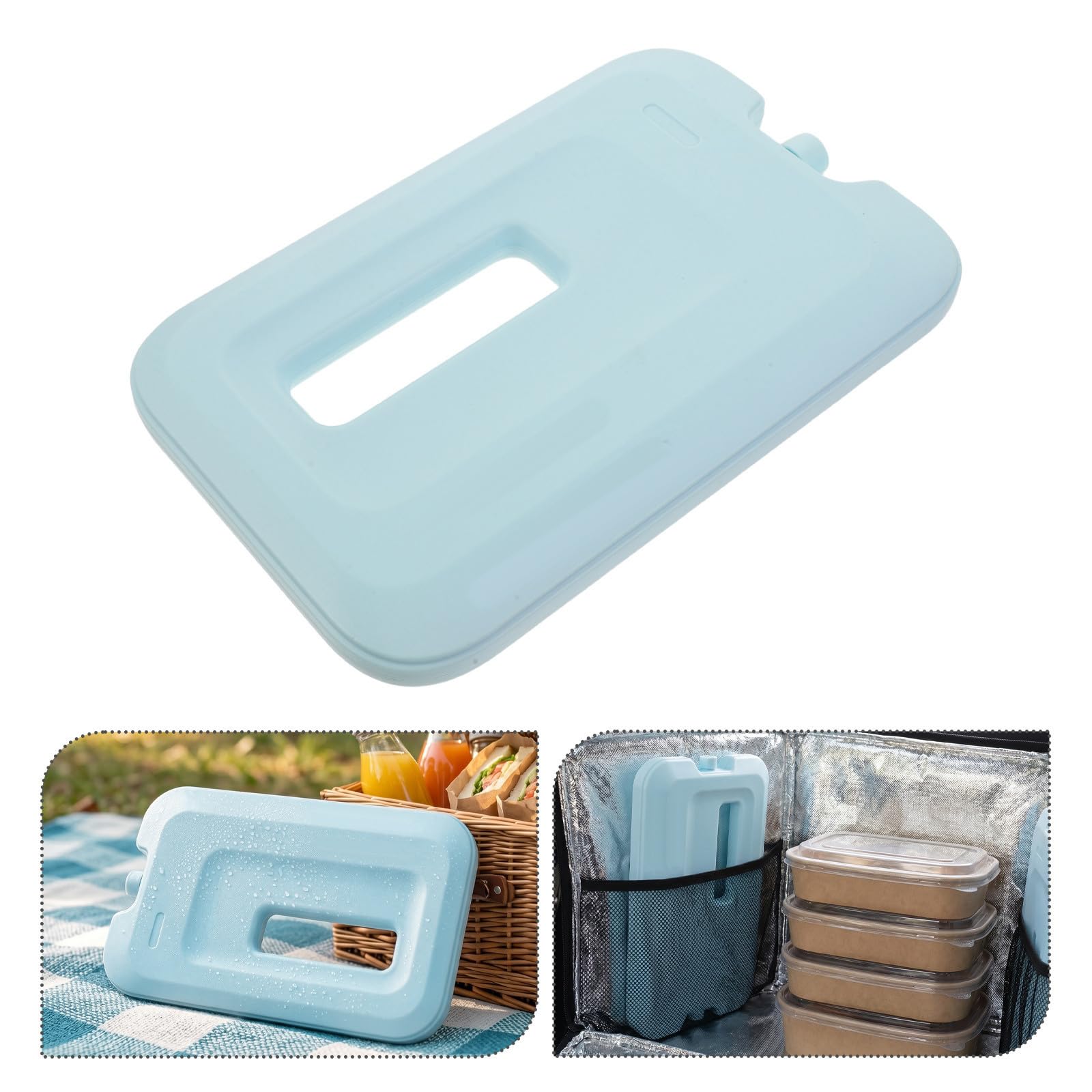 BESPORTBLE 2 Pièces Bloc de Glace Réutilisable 660ml PE Gel Vert Clair
