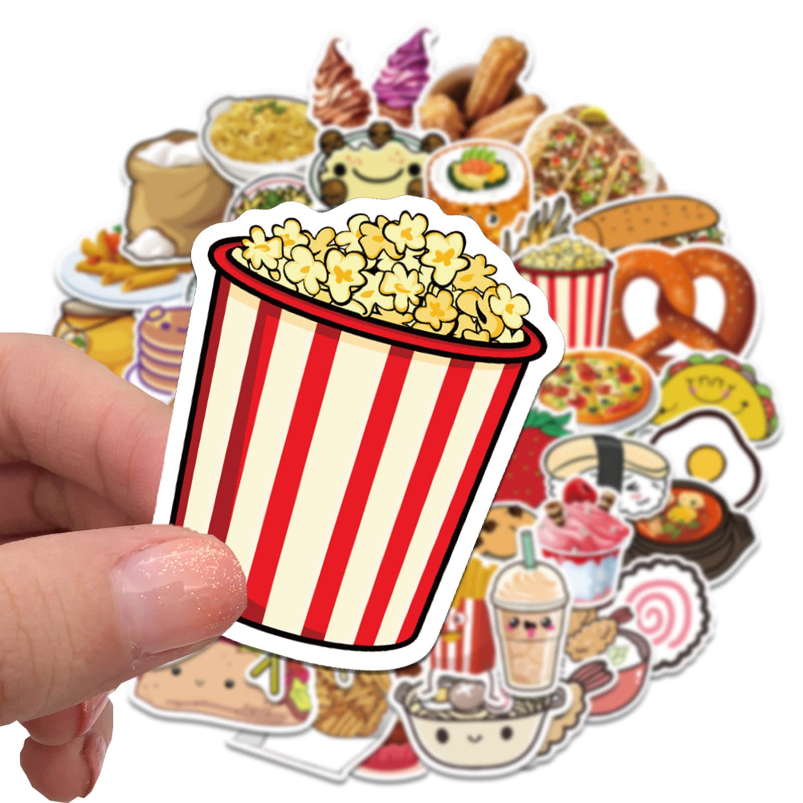100PCS Waterproof Vinyl Fast Food Stickers Cute Dessert