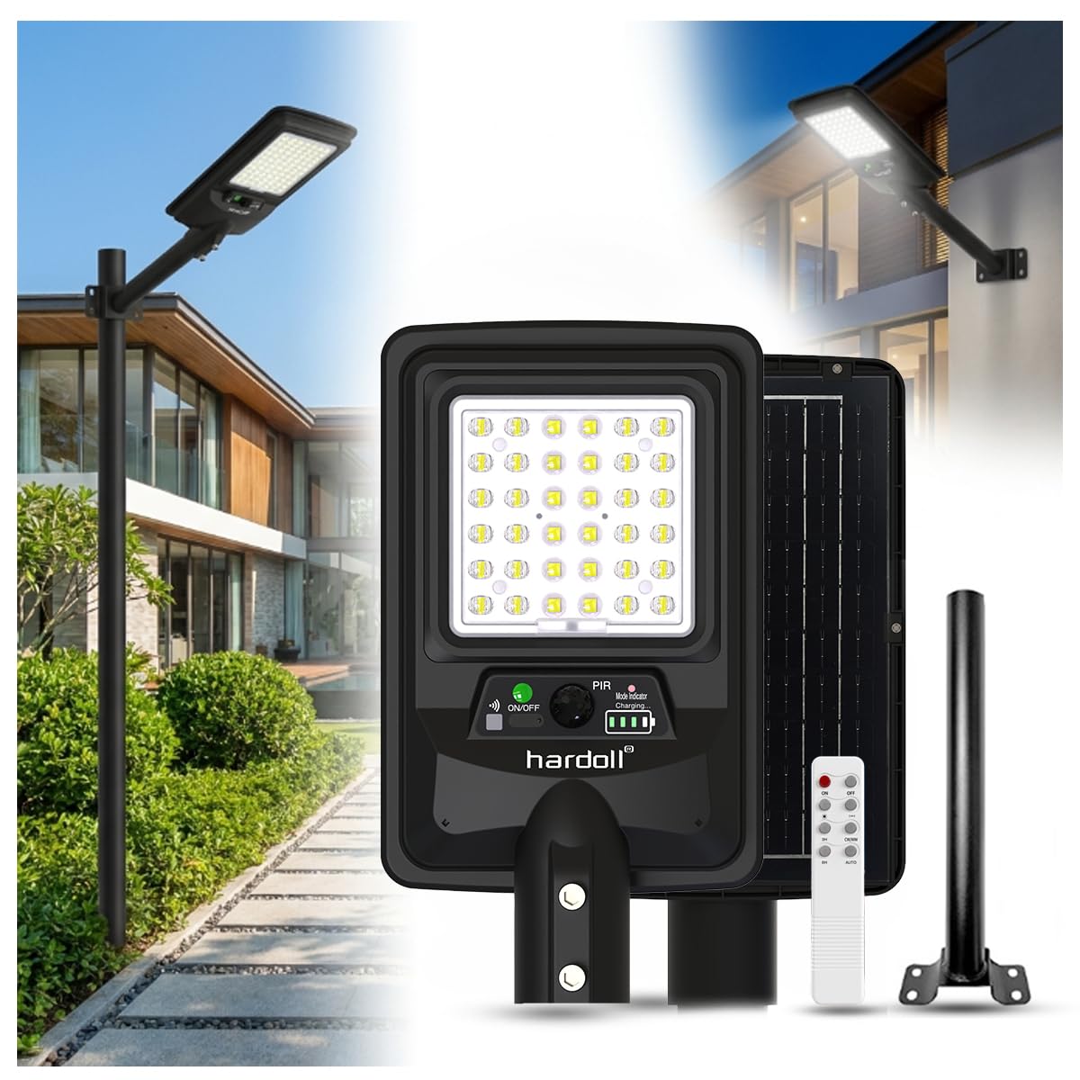 Hardoll 100W All-in-One Solar Street Light for Home, Garden & Outdoor |1200 Lumens Waterproof LED Lamp with Motion Sensor, Remote & 6000mah Battery IP65, 1-Year Warranty(Cool White-Pack of 1)-image-43