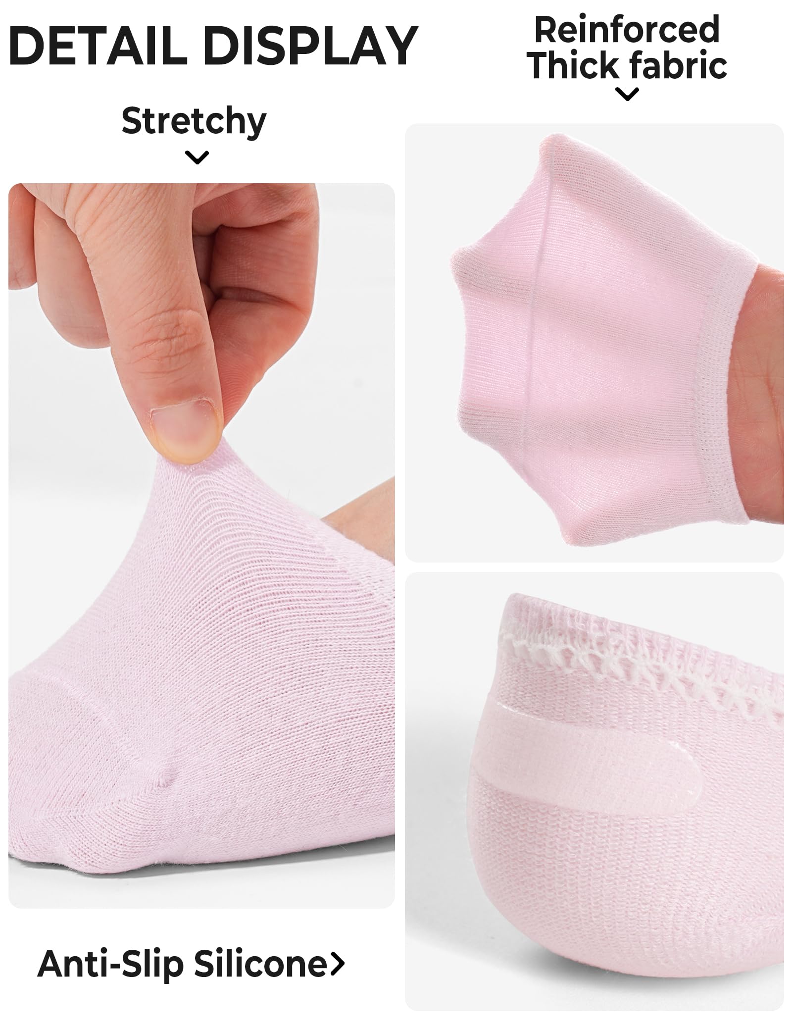BOOPH No-Show-Socken für Mädchen, Jungen, Kleinkinder, rutschfest, niedrig geschnitten, Kindersocken, 3–12 Jahre, 10 Paar, Mehrfarbig, 7-9 Years